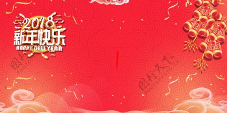 红色节日中国喜庆新春背景