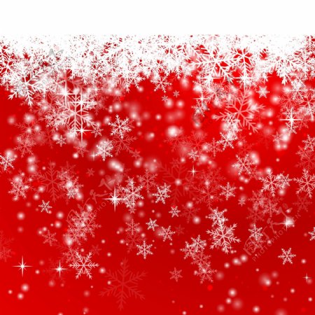 雪花红色圣诞背景