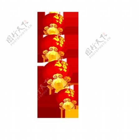 中国风红黄色灯笼节日元素