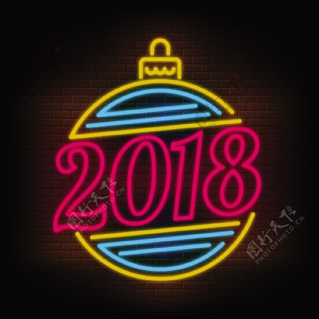 2018圣诞球装饰霓虹灯文字