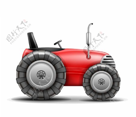红色拖拉机插图