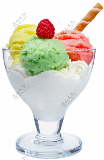 彩色冰淇淋球png元素