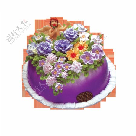 紫色公主蛋糕PNG素材