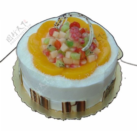 分层水果味生日蛋糕素材