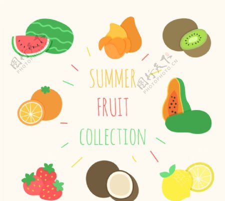 彩色夏季水果