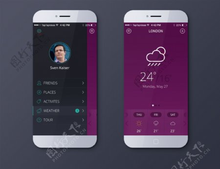 手机天气APP应用UI界面设计