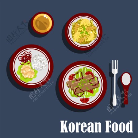 韩国料理图标