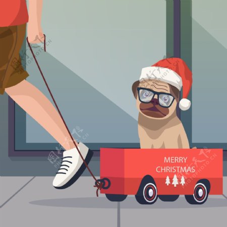 电车上的圣诞哈巴狗