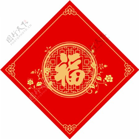 2018年春节红色金字福字福到了