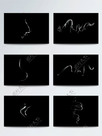 动感烟雾素材白色简单线条ai矢量烟雾元素