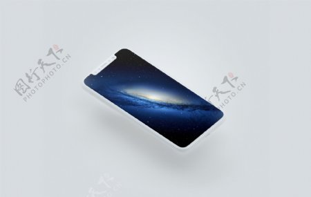 iPhoneX苹果手机悬浮白膜UI样机