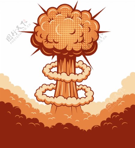 卡通手绘蘑菇云矢量元素