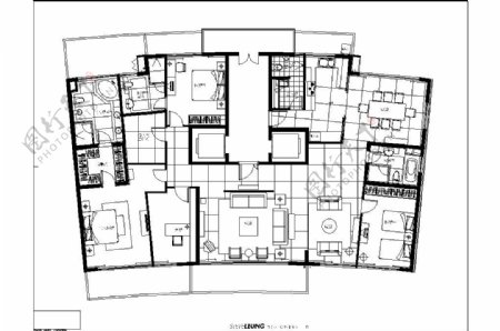 欧式三室两厅家装平面图