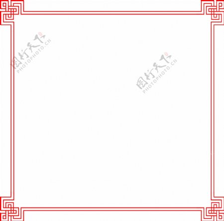 红色中国结线条边框