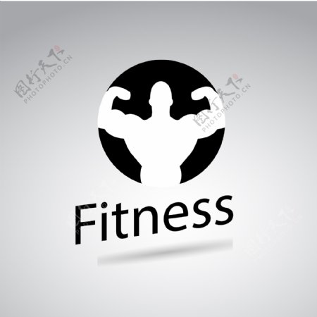 黑白健身logo模板