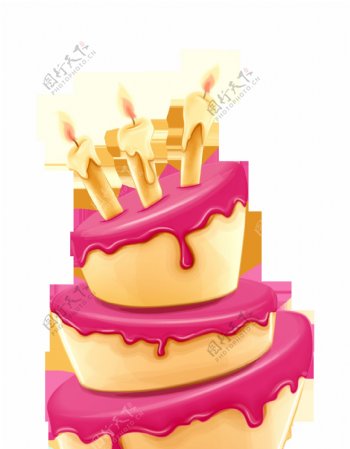 粉色蛋糕装饰素材