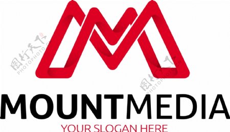 红色创意字母媒体logo