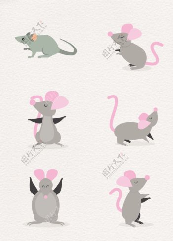小清新灰色设计老鼠