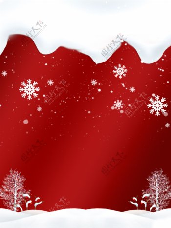 红色创意冬季打雪仗背景