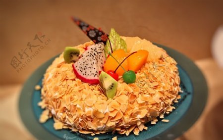 杏仁水果蛋糕
