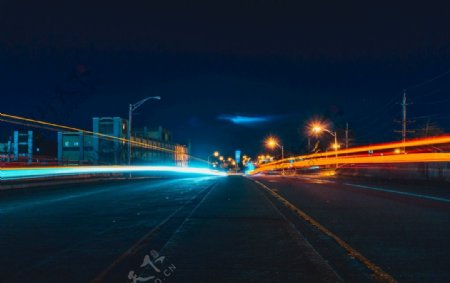 夜景马路