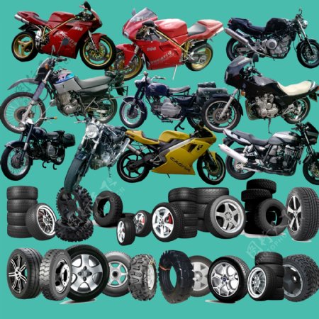 摩托车及轮胎分层素材