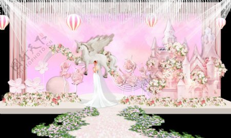 梦幻城堡室内婚礼效果图