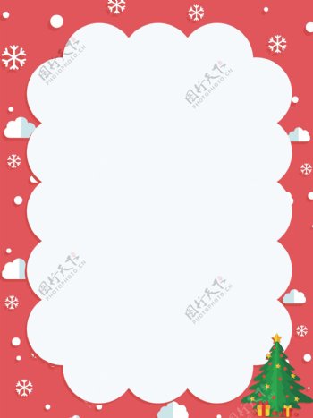 红色雪花圣诞节海报背景