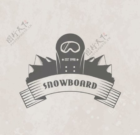 滑雪板的徽章