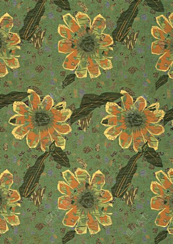 中式布纹花纹布