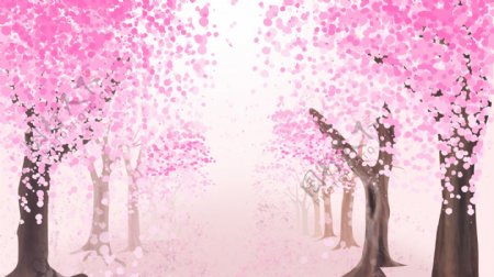 浪漫樱花树广告背景