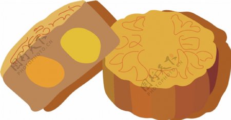 中秋节月饼食物图形元素