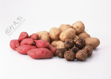 红薯土豆芋头新鲜的蔬菜