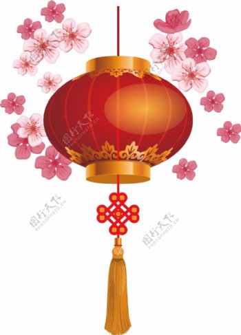 中国风红色灯笼png元素