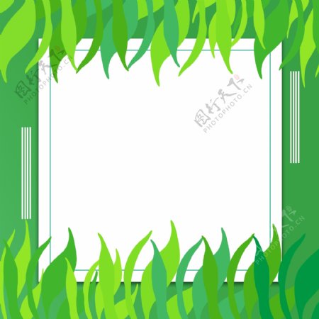 世界旅游日夏季旅游绿叶通用背景素材图