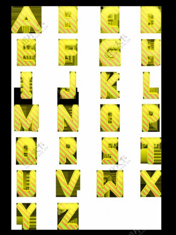 26字母原创立体圣诞字母C4D字体