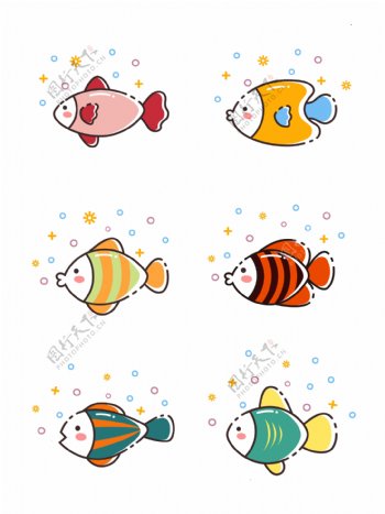 MBE图标创意小鱼类动物矢量可商用素材