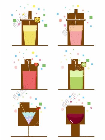 可爱卡通MBE夏天冷饮饮料食物图标可商用
