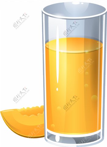 手绘橙汁元素