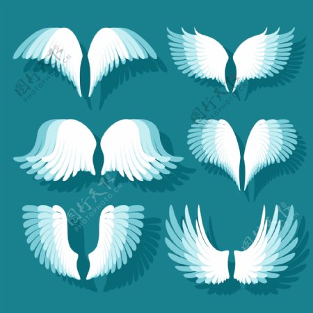 洁白天使的翅膀插画