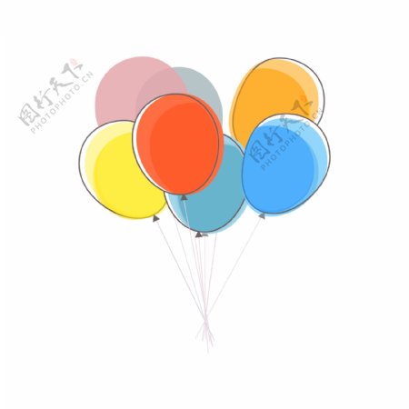 彩色气球原创设计插画素材