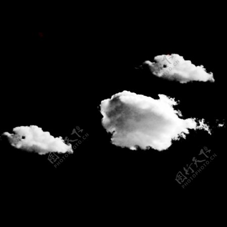 手绘水彩漂浮的白色云朵