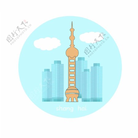 上海建筑东方明珠元素