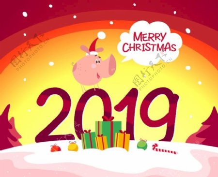 2019猪年圣诞新年快乐