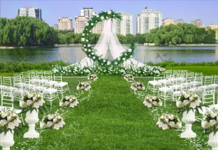 白绿户外婚礼
