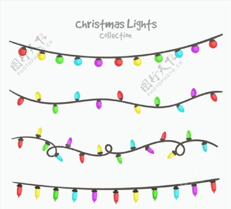 4款彩色圣诞节彩灯串