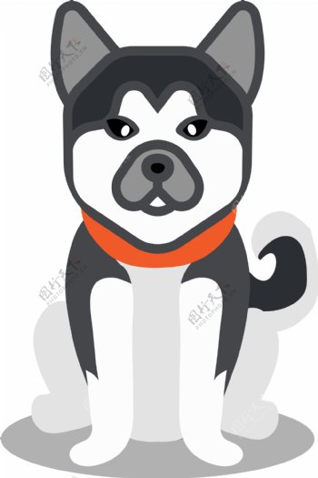 动物矢量卡通可爱简单狗狗元素