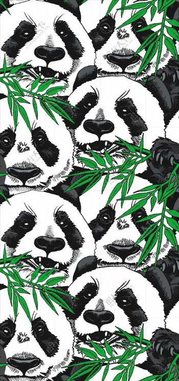 熊猫素材下载熊猫竹子图案下载