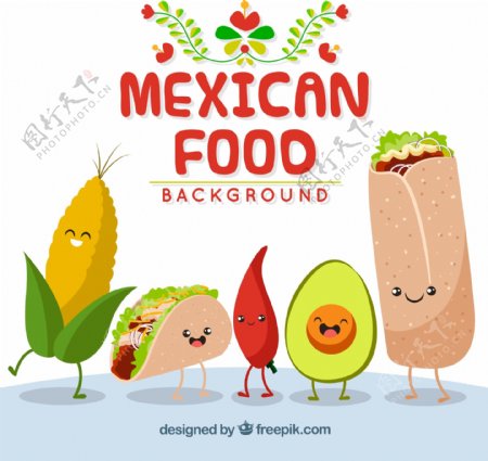 5款卡通墨西哥食物