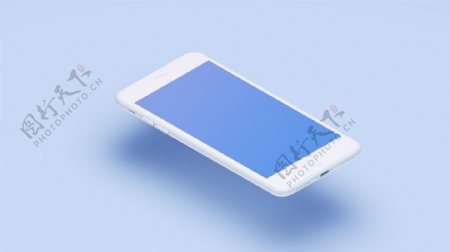 微小角度纯白色苹果智能手机模型样机素材